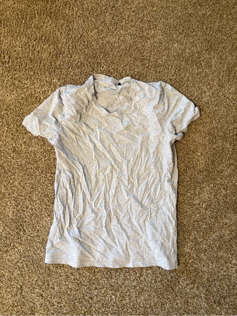 Light Gray V-Neck Short Sleeve Shirt - Unbranded